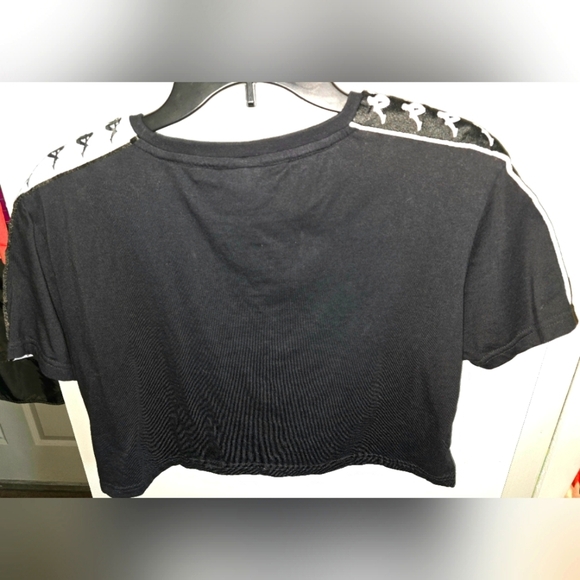 KAPPA Authentic APUA Black & White Logo Cropped Boxy Tee Shirt Top Women's M - Picture 7 of 11